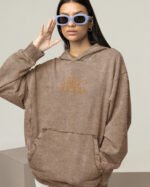 Bluza oversize z kapturem <br>Life is Good <br>Haft, Efekt sprania
